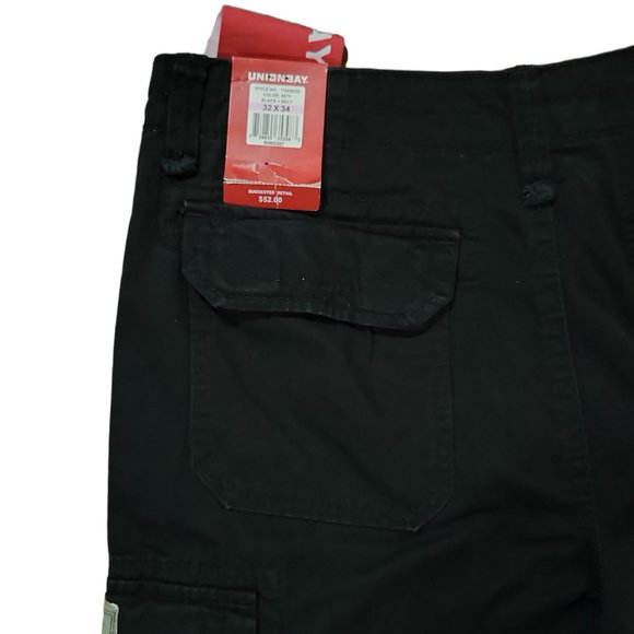 UNIONBAY Pants Unionbay Mens Black Cargo Pant Survivor Sportwear Sz